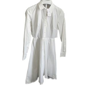 Club Monaco white shirtdress🤍 Shapira Dress | A line flared hourglass skirt